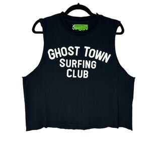 Sandrine Rose Ghost Town Surfing Club Muscle Tank Black Women Medium NWT